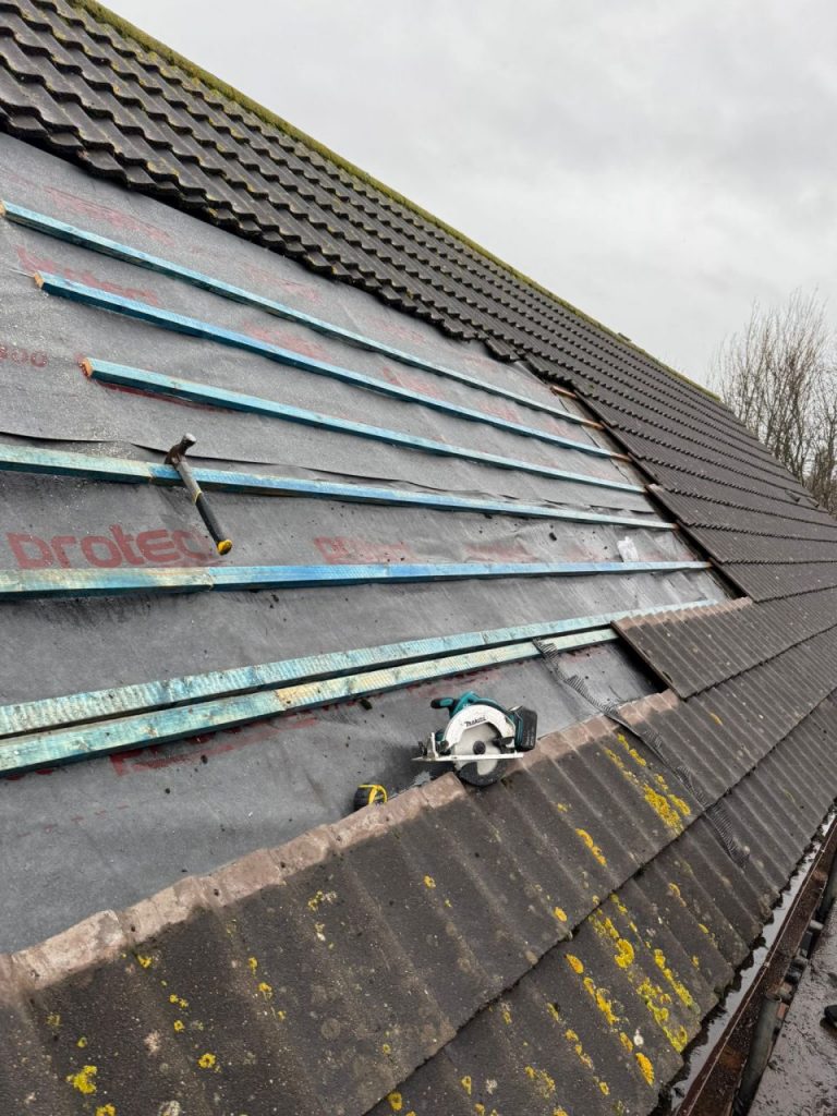 roof battens replaced and felt